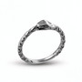 Sterling Silver Ouroboros Snake Ring Tail-Biting Serpent Band