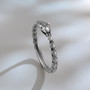 Sterling Silver Ouroboros Snake Ring Tail-Biting Serpent Band