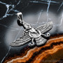 Solid Sterling Silver Oxidized Faravahar Persian Zoroastrian Pendant