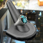 Sterling Silver Ouroboros Tail-Biting Snake African Turquoise Oval Gemstone Ring