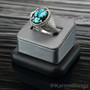 Sterling Silver Ouroboros Tail-Biting Snake African Turquoise Oval Gemstone Ring