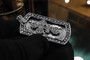 Solid Sterling Silver Russian Cross Dog Tag Pendant with Black and Clear CZ Stones