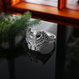 Oxidized Sterling Silver Horus Falcon Ankh Ring for Women