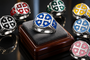 Sterling Silver Enamel Jerusalem Cross Octagon Signet Ring – Color Options