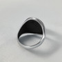 Men's Sterling Silver Round Allah Signet Ring with Oxidized Arabic Calligraphy