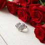 Sterling Silver Nugget Sparkle Cut Heart Ring for Women (S/M/L)