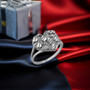 Sterling Silver Nugget Sparkle Cut Heart Ring for Women (S/M/L)