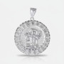 Sterling Silver Diamond Cut Ancient Aztec Mayan Sun Deity Pendant Necklace S M L