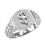 Silver Dollar Sign Ring