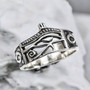 Sterling Silver Eye Of Horus Egyptian Ankh Ring