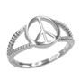 Silver PEACE symbol ring.