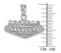 Sterling Silver Las Vegas Welcome Sign Pendant Necklace