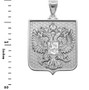 Sterling Silver Russian Federation Double-Headed Eagle Coat of Arms Badge Pendant