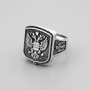 Sterling Silver Russian Imperial Double-headed Eagle Signet Mens Ring