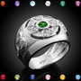Sterling Silver Mens Celtic CZ Birthstone Ring