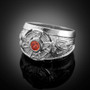 Sterling Silver Mens Celtic CZ Birthstone Ring