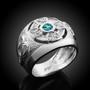 Sterling Silver Mens Celtic CZ Birthstone Ring