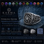 Silver Armenian Eternity Khachkar Cross CZ Birthstone Ring