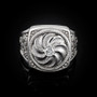 Sterling Silver Armenian Eternity Arevakhach Sun Cross CZ Birthstone Ring