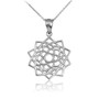 Sterling Silver Sahasrara Lotus Unity Chakra Open Yoga Pendant Necklace