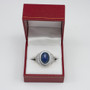 Sterling Silver Lapis Lazuli Yoga Lotus Statement Ring