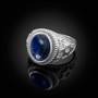 Sterling Silver Star of David Lapis Lazuli Jewish Statement Ring