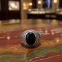 Sterling Silver Jerusalem Cross Black Onyx Statement Ring