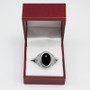Sterling Silver Masonic Ring with Black Onyx Gemstone