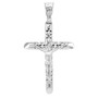 Sterling Silver Crucifix Tube Cross Pendant Necklace