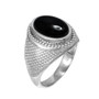 Sterling Silver Black Onyx Gemstone Statement Ring