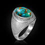 Sterling Silver Blue Copper Turquoise Statement Ring