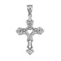 Sterling Silver Open Heart Cross Charm Pendant Necklace