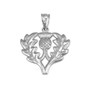 Sterling Silver Scottish Thistle Pendant Necklace