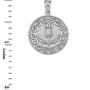 Sterling Silver Scottish Thistle Medallion Pendant Necklace
