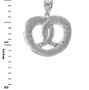 Sterling Silver Salted Pretzel Pendant Necklace