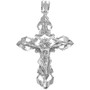 Solid Sterling Silver XL Extra Large Mens Crucifix Cross Pendant