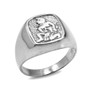 Sterling Silver Zodiac Sign Mens Ring