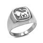 Sterling Silver Zodiac Sign Mens Ring