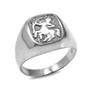 Sterling Silver Zodiac Sign Mens Ring