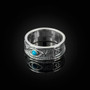 Sterling Silver Hamsa, Star of David, Evil Eye  Round Turquoise Unisex Band