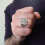 Sterling Silver Jerusalem 'Crusaders' Cross Mens Ring
