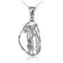 Sterling Silver Aquarius Zodiac Sign DC Pendant Necklace