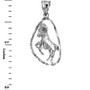 Sterling Silver Aries Zodiac Sign DC Pendant Necklace