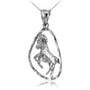 Sterling Silver Aries Zodiac Sign DC Pendant Necklace