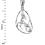 Sterling Silver Capricorn Zodiac Sign DC Pendant Necklace