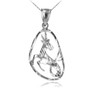 Sterling Silver Capricorn Zodiac Sign DC Pendant Necklace