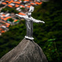 Sterling Silver Jesus Christ The Redeemer Cross Brazil Rio Statue Pendant