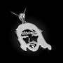 Sterling Silver Jesus Face DC Charm Necklace