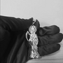 Sterling Silver Santa Muerte Diamond Cut Pendant