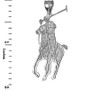 Sterling Silver Polo Horse Rider Sports Pendant